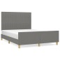 Giroletto con Testiera Grigio Scuro 140x190 cm in Tessuto Giroletto con Testiera Grigio Scuro 140x190 cm in Tessuto