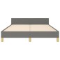 Giroletto con Testiera Grigio Scuro 140x190 cm in Tessuto Giroletto con Testiera Grigio Scuro 140x190 cm in Tessuto
