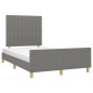 Giroletto con Testiera Grigio Scuro 120x200 cm in Tessuto Giroletto con Testiera Grigio Scuro 120x200 cm in Tessuto