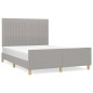 Giroletto con Testiera Grigio Chiaro 140x200 cm in Tessuto Giroletto con Testiera Grigio Chiaro 140x200 cm in Tessuto