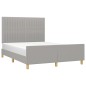 Giroletto con Testiera Grigio Chiaro 140x200 cm in Tessuto Giroletto con Testiera Grigio Chiaro 140x200 cm in Tessuto