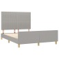 Giroletto con Testiera Grigio Chiaro 140x200 cm in Tessuto Giroletto con Testiera Grigio Chiaro 140x200 cm in Tessuto