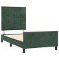 Giroletto con Testiera Verde Scuro 90x200 cm in Velluto