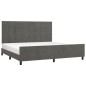 Giroletto con Testiera Grigio Scuro 200x200 cm in Velluto Giroletto con Testiera Grigio Scuro 200x200 cm in Velluto