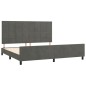 Giroletto con Testiera Grigio Scuro 200x200 cm in Velluto Giroletto con Testiera Grigio Scuro 200x200 cm in Velluto