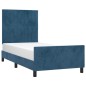 Giroletto con Testiera Blu Scuro 80x200 cm in Velluto Giroletto con Testiera Blu Scuro 80x200 cm in Velluto