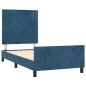 Giroletto con Testiera Blu Scuro 80x200 cm in Velluto Giroletto con Testiera Blu Scuro 80x200 cm in Velluto