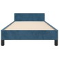 Giroletto con Testiera Blu Scuro 80x200 cm in Velluto Giroletto con Testiera Blu Scuro 80x200 cm in Velluto