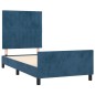 Giroletto con Testiera Blu Scuro 90x190 cm in Velluto Giroletto con Testiera Blu Scuro 90x190 cm in Velluto