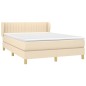 Giroletto a Molle con Materasso Crema 140x19 cm in Tessuto