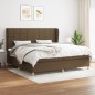 Giroletto a Molle con Materasso Marrone Scuro 200x200cm Tessuto