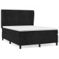 Giroletto a Molle con Materasso Nero 140x190 cm in Velluto