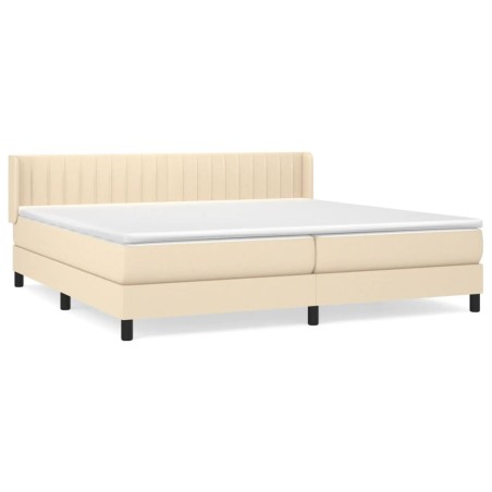 Giroletto a Molle con Materasso Crema 200x200 cm in Tessuto
