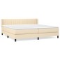 Giroletto a Molle con Materasso Crema 200x200 cm in Tessuto