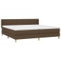 Giroletto a Molle con Materasso Marrone Scuro 200x200cm Tessuto