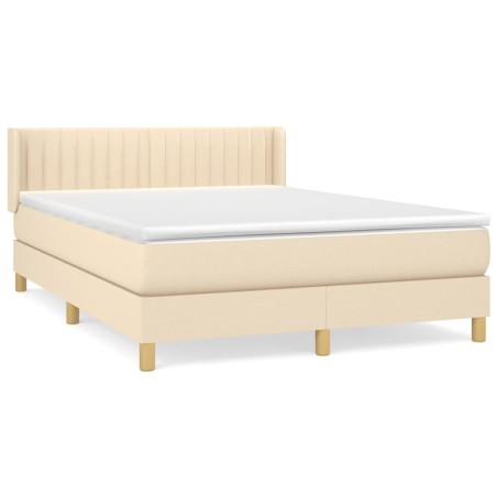 Giroletto a Molle con Materasso Crema 140x200 cm in Tessuto