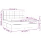 Giroletto a Molle con Materasso Marrone Scuro 200x200cm Tessuto