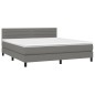 Letto a Molle Materasso e LED Grigio Scuro 160x200cm in Tessuto Letto a Molle Materasso e LED Grigio Scuro 160x200cm in Tessuto
