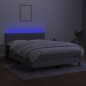 Letto a Molle Materasso e LED Grigio Chiaro 140x200 cm Tessuto Letto a Molle Materasso e LED Grigio Chiaro 140x200 cm Tessuto