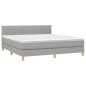 Letto a Molle Materasso e LED Grigio Chiaro 160x200 cm Tessuto Letto a Molle Materasso e LED Grigio Chiaro 160x200 cm Tessuto