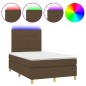 Letto a Molle Materasso e LED Marrone Scuro 120x200 cm Tessuto Letto a Molle Materasso e LED Marrone Scuro 120x200 cm Tessuto