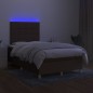 Letto a Molle Materasso e LED Marrone Scuro 120x200 cm Tessuto Letto a Molle Materasso e LED Marrone Scuro 120x200 cm Tessuto
