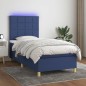 Letto a Molle con Materasso e LED Blu 80x200 cm in Tessuto Letto a Molle con Materasso e LED Blu 80x200 cm in Tessuto