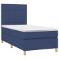 Letto a Molle con Materasso e LED Blu 80x200 cm in Tessuto Letto a Molle con Materasso e LED Blu 80x200 cm in Tessuto
