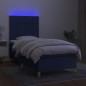 Letto a Molle con Materasso e LED Blu 80x200 cm in Tessuto Letto a Molle con Materasso e LED Blu 80x200 cm in Tessuto