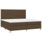 Letto a Molle Materasso e LED Marronescuro 200x200cm in Tessuto Letto a Molle Materasso e LED Marronescuro 200x200cm in Tessuto