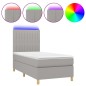 Letto a Molle Materasso e LED Grigio Chiaro 80x200 cm Tessuto Letto a Molle Materasso e LED Grigio Chiaro 80x200 cm Tessuto