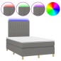 Letto a Molle Materasso e LED Grigio Scuro 120x200cm in Tessuto Letto a Molle Materasso e LED Grigio Scuro 120x200cm in Tessuto