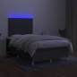 Letto a Molle Materasso e LED Grigio Scuro 120x200cm in Tessuto Letto a Molle Materasso e LED Grigio Scuro 120x200cm in Tessuto