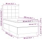 Letto a Molle con Materasso e LED Grigio Scuro 80x200cm Velluto Letto a Molle con Materasso e LED Grigio Scuro 80x200cm Velluto