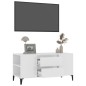 Mobile Porta TV Bianco Lucido 102x44,5x50 cm Legno Multistrato Mobile Porta TV Bianco Lucido 102x44,5x50 cm Legno Multistrato