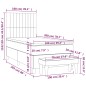 Giroletto a Molle con Materasso Nero 100x200 cm in Tessuto