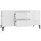 Mobile Porta TV Bianco Lucido 102x44,5x50 cm Legno Multistrato Mobile Porta TV Bianco Lucido 102x44,5x50 cm Legno Multistrato
