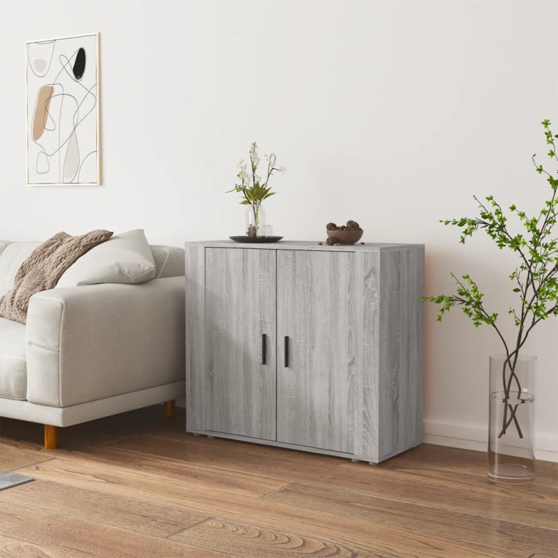 Credenza Grigio Sonoma 80x33x70 cm in Legno Multistrato Credenza Grigio Sonoma 80x33x70 cm in Legno Multistrato