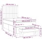 Giroletto a Molle con Materasso Nero 100x200 cm in Tessuto