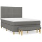 Giroletto a Molle con Materasso Grigio Scuro 140x190 cm Tessuto