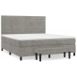 Giroletto a Molle con Materasso Grigio Chiaro 160x200cm Velluto