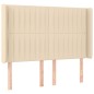 Letto a Molle con Materasso e LED Crema 140x190 cm in Tessuto Letto a Molle con Materasso e LED Crema 140x190 cm in Tessuto
