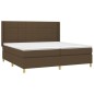 Letto a Molle Materasso e LED Marronescuro 200x200cm in Tessuto Letto a Molle Materasso e LED Marronescuro 200x200cm in Tessuto