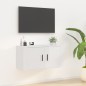 Mobile Porta TV a Parete bianco lucido 80x34,5x40 cm Mobile Porta TV a Parete bianco lucido 80x34,5x40 cm