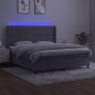 Letto a Molle Materasso e LED Grigio Chiaro 160x200 cm Velluto Letto a Molle Materasso e LED Grigio Chiaro 160x200 cm Velluto