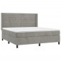 Letto a Molle Materasso e LED Grigio Chiaro 160x200 cm Velluto Letto a Molle Materasso e LED Grigio Chiaro 160x200 cm Velluto