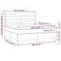 Letto a Molle Materasso e LED Grigio Chiaro 160x200 cm Velluto Letto a Molle Materasso e LED Grigio Chiaro 160x200 cm Velluto