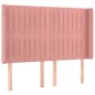 Letto a Molle con Materasso e LED Rosa 140x200 cm in Velluto Letto a Molle con Materasso e LED Rosa 140x200 cm in Velluto