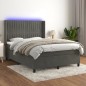 Letto a Molle con Materasso e LED Grigio Scuro 140x200 cm Letto a Molle con Materasso e LED Grigio Scuro 140x200 cm