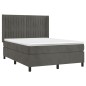 Letto a Molle con Materasso e LED Grigio Scuro 140x200 cm Letto a Molle con Materasso e LED Grigio Scuro 140x200 cm